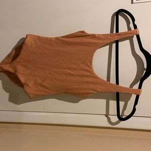 House of Harlow 1960 Wren ribbed nude bodysuit